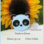 Inserto in silicone alimentare per catenelle portaciuccio *Testa Panda* -CELESTE-