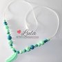 Collana allattamento dentizione verde menta massaggiagengive bijoux neomamma idea regalo nascita battesimo baby shower