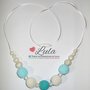 Collana allattamento azzurro verde menta bianco perla dentizione massaggiagengive bijoux neomamma idea regalo nascita battesimo baby shower