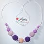 Collana allattamento lilla viola dentizione massaggiagengive bijoux neomamma idea regalo nascita battesimo baby shower