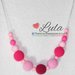 Collana allattamento rosa fucsia dentizione massaggiagengive bijoux neomamma idea regalo nascita battesimo baby shower