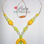 Collana allattamento giallo verde limone bianco perlato dentizione massaggiagengive bijoux neomamma idea regalo nascita battesimo baby shower