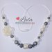 Collana allattamento grigio argento rosa bianco perla dentizione massaggiagengive bijoux neomamma idea regalo nascita battesimo baby shower