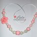 Collana allattamento rosa bianco perla dentizione massaggiagengive bijoux neomamma idea regalo nascita battesimo baby shower