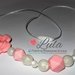 Collana allattamento rosa bianco perla dentizione massaggiagengive bijoux neomamma idea regalo nascita battesimo baby shower