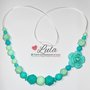 Collana allattamento rosa verde menta dentizione massaggiagengive bijoux neomamma idea regalo nascita battesimo baby shower