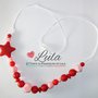 Collana allattamento stella rosso rosa dentizione massaggiagengive bijoux neomamma idea regalo nascita battesimo baby shower