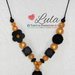 Collana allattamento oro nero fiore dentizione massaggiagengive bijoux neomamma idea regalo nascita battesimo baby shower