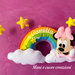 Fiocco nascita Minnie su arcobaleno Personalizzato