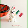 Decorazione con cane maltese patriottico, idea regalo per amanti dei cani maltesi