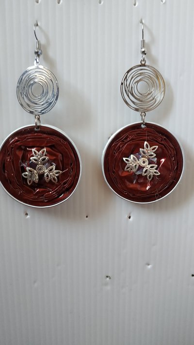 Orecchini Pendenti Fatti A Mano In Argento 925 Con Ambra, Onice E Granato - Stile Boho Con Pietre Naturali
