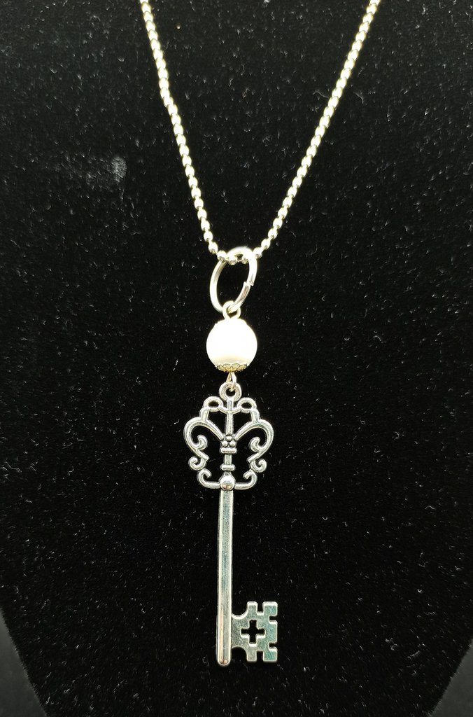 ABIGY Collana con chiave con pietra di luna