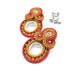 Orecchini soutache a lobo rosso e cammello con chaton swarovski 