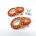 Orecchini soutache a lobo rosso e cammello con chaton swarovski 