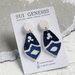 Azulejo mod.3 orecchini pendenti in fimo effetto ceramica motivo bianco e blu geometrico _102_
