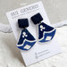 Azulejo mod.2 orecchini pendenti in fimo bianco/blu effetto ceramica _101_