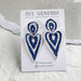 Azulejo mod. 5 orecchini pendenti in fimo effetto ceramica portoghese blu e bianco _104_