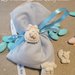 24 sacchettini in rigatino di cotone con calamita miste in polvere di ceramica per nascita