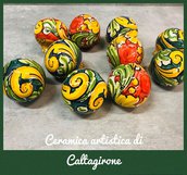 palline di natale  in ceramica di Caltagirone 