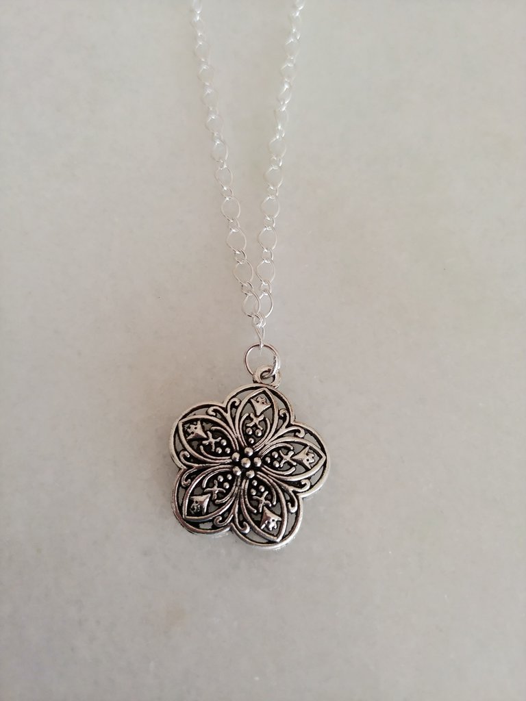 Vinani ACA-S Ciondolo Fiore In Argento 925 Con Catenina - Gioiello Anallergico, Design Tedesco, Argento Opaco