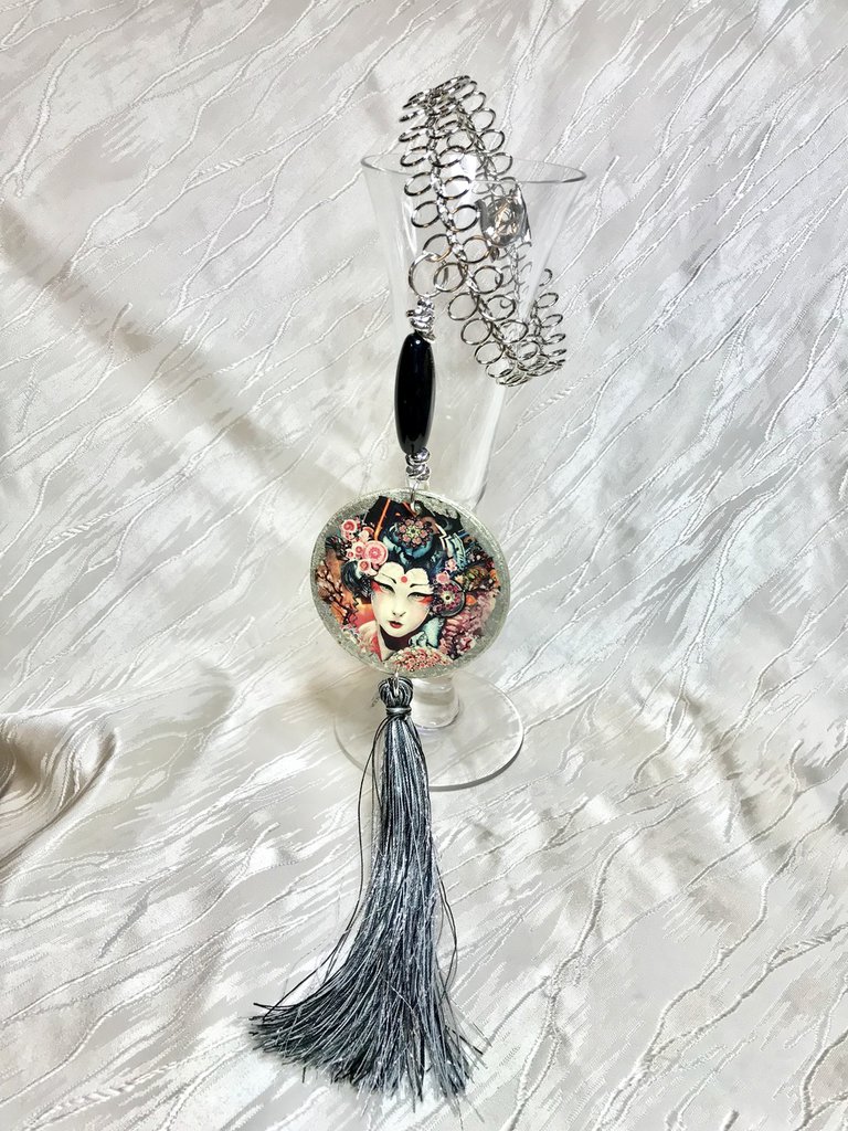 Collana aulite turchese, perle coltivate e argento rodiato