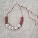 Crochet Beads Necklace in Mauve, Light Pink, Mustard Yellow and White Colorway