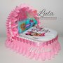 Torta di Pannolini Minnie culla carrozzina Pampers Baby Dry + bavaglino personalizzato