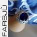 Anello  con pietra blu e silicone colore argento 