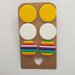 3 paia orecchini borchiette bottoncini bottoni arcobaleno colorati fimo rotondo pasta polimerica 