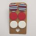 3 paia orecchini borchiette bottoncini bottoni blu rosso bianco colorati fimo rotondo pasta polimerica