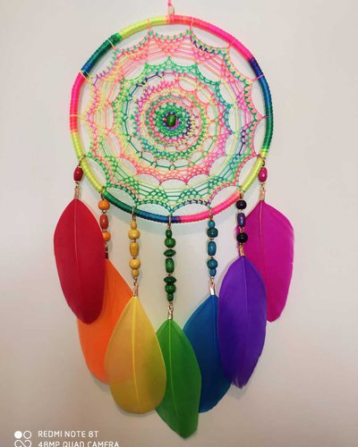 Acchiappasogni Intreccio mandala arcobaleno Acchiappasogni Intreccio mandala arcobaleno