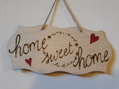 Targa in legno home sweet home