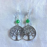 Orecchini Celtici Albero Della Vita AOBOCO - Argento 925 Con Cristallo Topazio Simulato, Regalo Per Donna