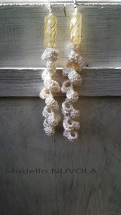 Orecchini di cotone ad uncinetto pendenti