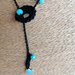 Collana rosario nera con perline azzurro Tiffany