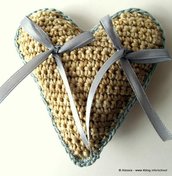 Pattern Spiegazione per Cuscino portafedi HEART a Crochet Uncinetto (idea matrimonio wedding)