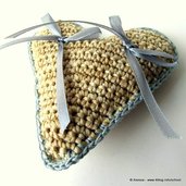 Cuscino portafedi HEART a Crochet Uncinetto (idea matrimonio wedding)