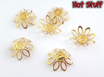 5 Coppette copriperla grande filigrana - Oro (20mm) 5 Coppette copriperla grande filigrana - Oro (20mm)