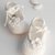 Scarpine bianche con rifinitura ecru - neonata/bambina - fatte a mano - Battesimo