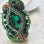 Anello verde smeraldo a soutache "Beltane"