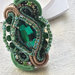 Anello verde smeraldo a soutache "Beltane"