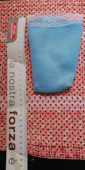 Sacchetto porta confetti con merletto azzurro 5 pezzi in offerta 