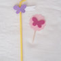 Cupcake topper tonde con farfalle rosa personalizzabili