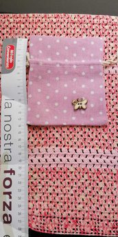  Sacchetto pois rosa con farfalla in legno 11 pezzi in offerta 