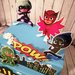 Torta scenografica pj mask bambini bimbo compleanno. Personalizzabile.