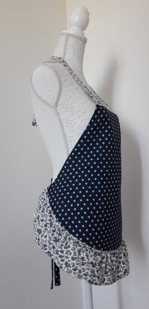 Cravatta da Cerimonia di Seta Blu Pois Bianchi CY5079