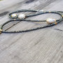 Collana lunga di pirite perle barocche e pepite in oro. Collana idea regalo realizzata a mano. Artigianato italiano