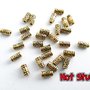 Lotto di 50 Perline distanziali tubi con motivo - Oro antico (7x3.5mm)