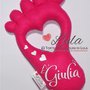 Carillon piedino impronta NOME DEDICA PERSONALIZZABILE idea regalo nascita battesimo baby shower