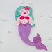 Bambola sirena lilla, 33 x 11 cm